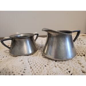 CSCO pewter P1668 cream and sugar